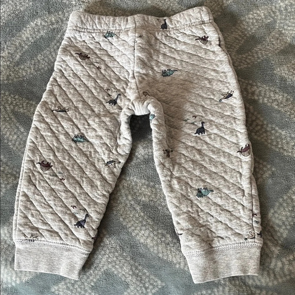 Carter's Gray Dinosaur Print Quilted Joggers Preloved